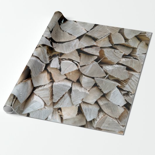 Split Wood Pile Cadeaupapier (Uitgerold)