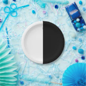 Split zwart-wit halloween party bord (Feest)