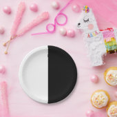 Split zwart-wit halloween party bord (Feest)