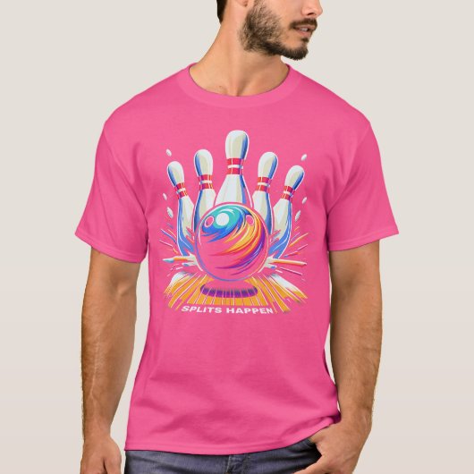 Splits Gebeuren Bowling Grappig s T-shirt (Voorkant)