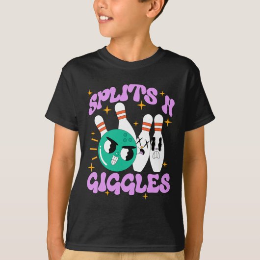 Splits in Giggles Funny Bowling Team Bowler Sports T-shirt (Voorkant)