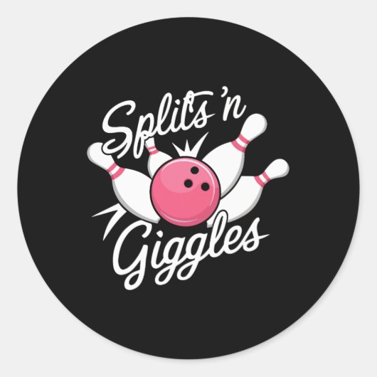 Splits N Giggles Bowling Ball en P Ronde Sticker (Voorkant)