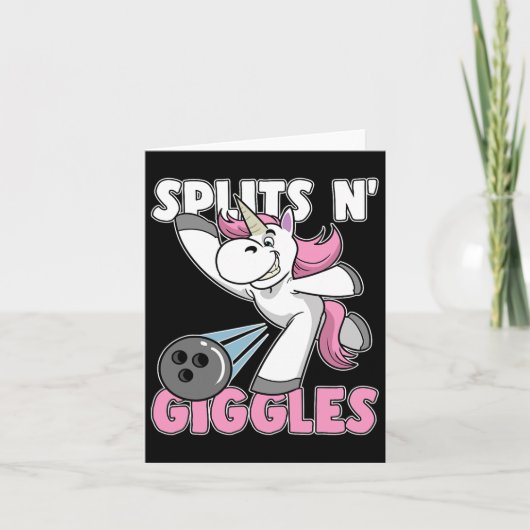 Splits N' Giggles Eenhoorn Bowling Bowler Kaart (Voorkant)