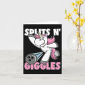 Splits N' Giggles Eenhoorn Bowling Bowler Kaart (Gele Bloem)