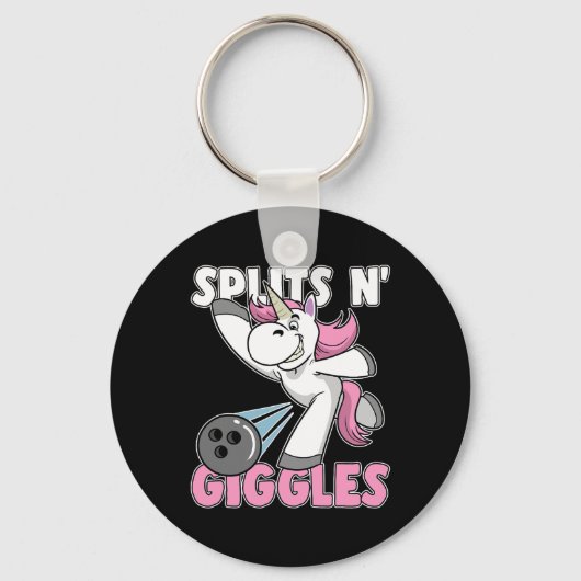 Splits N' Giggles Eenhoorn Bowling Bowler Sleutelhanger (Voorkant)