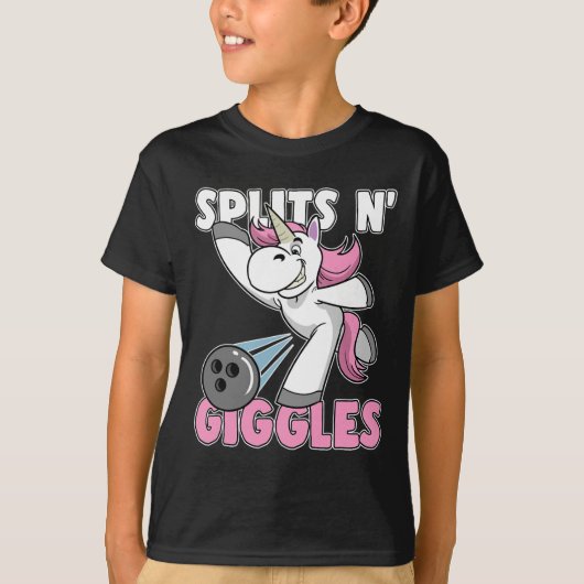 Splits N' Giggles Eenhoorn Bowling Bowler T-shirt (Voorkant)