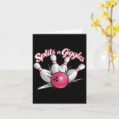 Splits N Giggles Funny Bowling Bowling Ball Kaart (Gele Bloem)