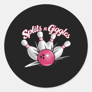 Splits N Giggles Funny Bowling Bowling Ball Ronde Sticker