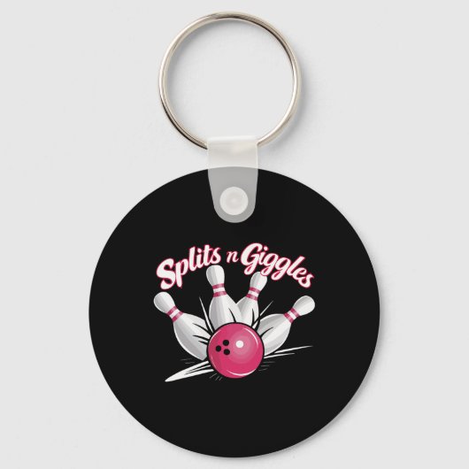 Splits N Giggles Funny Bowling Bowling Ball Sleutelhanger (Voorkant)