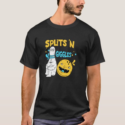 Splits 'N Giggles, Grappige bowling kegel T-shirt (Voorkant)