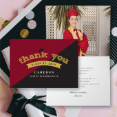 Splitsen Colors Modern Gold Afstuderen Foto Bedankkaart