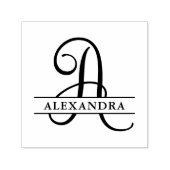 Splitsen van de naam van het Script-monogram voor Zelfinktende Stempel (Design)