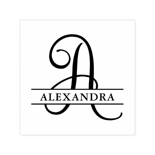 Splitsen van de naam van het Script-monogram voor  Zelfinktende Stempel (Design)