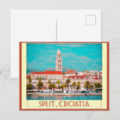 Splitsen van het Poster voor reizen van Kroatië Briefkaart (Voorkant / Achterkant)