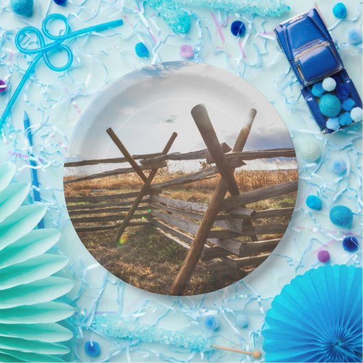 Splitsen van spooromheining bij Gettysburg Papieren Bordje (Feest)