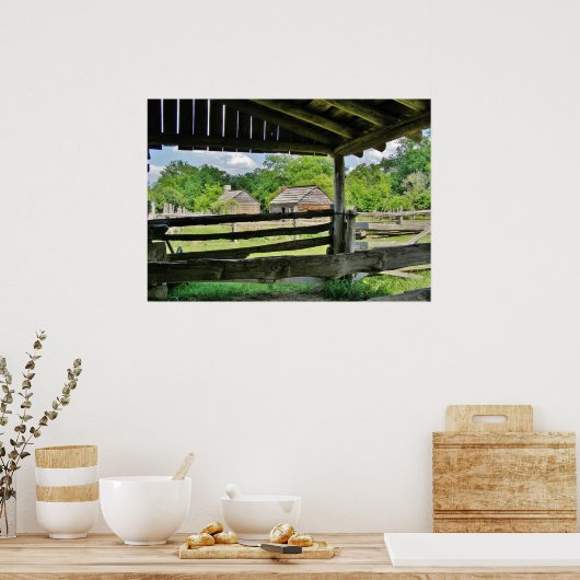 Splitsen van spooromheining en schuur poster (Keuken)