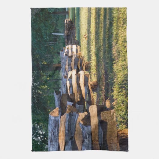 Splitsen van spoorstaafkop theedoek (Verticaal)