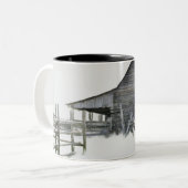 Splitsen van spoorstaafkop tweekleurige koffiemok (Voorkant links)