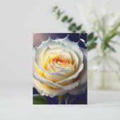 Splitsen Water op een witte Rose Briefkaart (Staand voorkant)