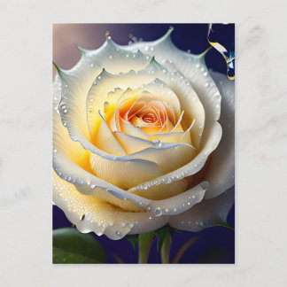 Splitsen Water op een witte Rose Briefkaart