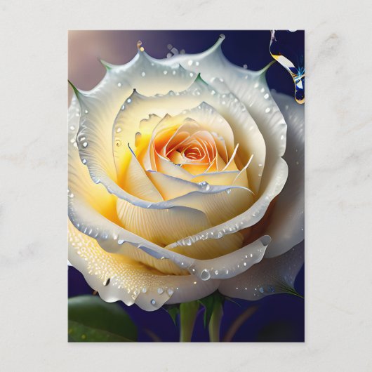 Splitsen Water op een witte Rose Briefkaart (Voorkant)