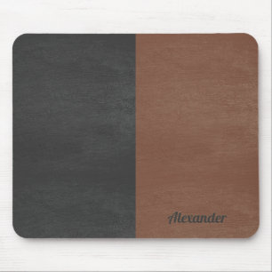 Splitsen, zwart en bruin, kunstleder muismat