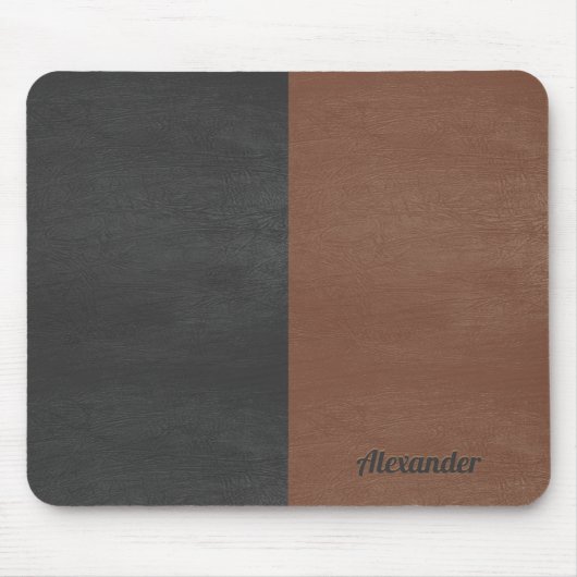 Splitsen, zwart en bruin, kunstleder muismat (Voorkant)