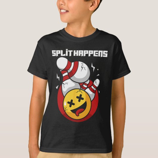 Splitsing gebeurt grappig Bowling Bowler T-shirt (Voorkant)