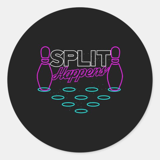 Splitsing gebeurt grappig Bowling Ronde Sticker (Voorkant)