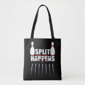 Splitsing gebeurt grappig Bowling Team Bowler Tote Bag (Voorkant)