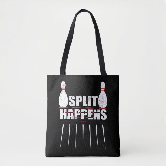 Splitsing gebeurt grappig Bowling Team Bowler Tote Bag (Voorkant)
