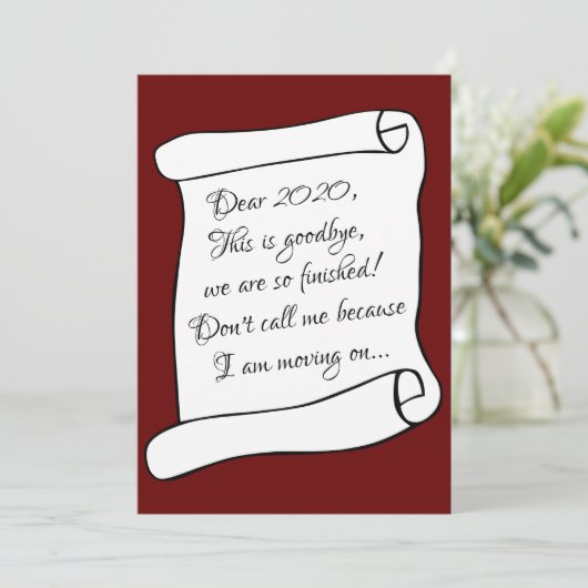 Splitsing met 2020 grappige seizoengroeten feestdagenkaart (Staand voorkant)