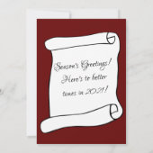 Splitsing met 2020 grappige seizoengroeten feestdagenkaart (Achterkant)