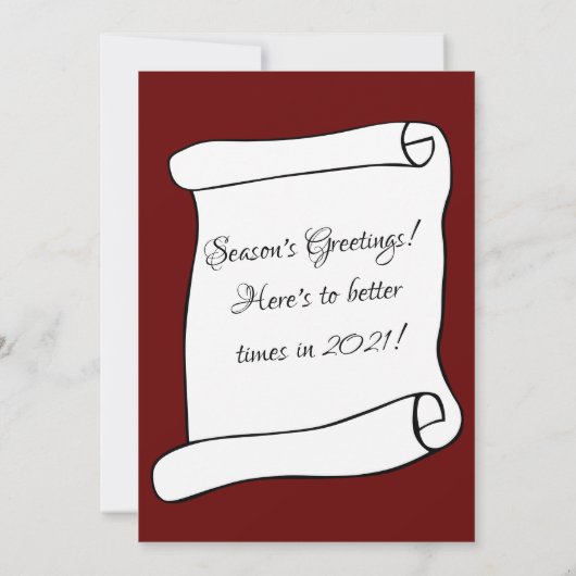 Splitsing met 2020 grappige seizoengroeten feestdagenkaart (Achterkant)