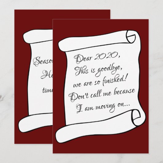 Splitsing met 2020 grappige seizoengroeten feestdagenkaart (Voorkant / Achterkant)
