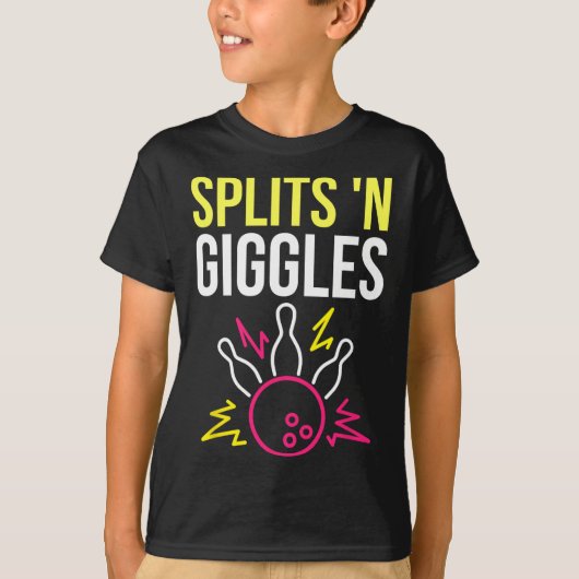 Splits'n Giggles Bowling Team Shirt Strike in Styl (Voorkant)
