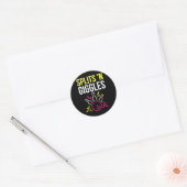 Splits'n Giggles Bowling Team Shirt Strike in Styl Ronde Sticker (Envelop)