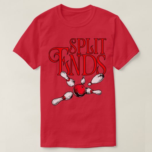 Splitst Ends grappig bowlingteam naam T T-shirt (Design voorkant)