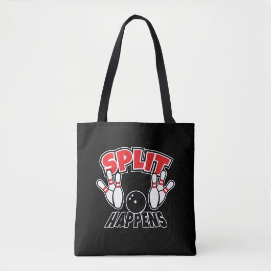 Splitst gebeurt grappig Bowling Fan Canvas tas (Voorkant)