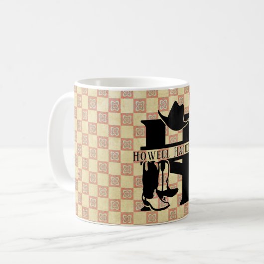 Splitst 'H' Cowboy Monogram Koffiemok (Voorkant links)