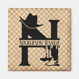 Splitst 'N' Cowboy Monogram Magneet