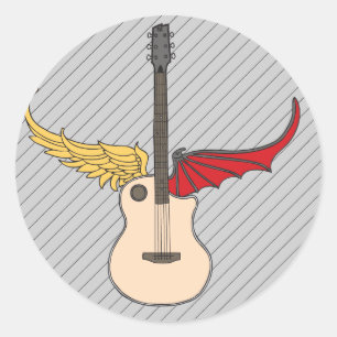Splitst persoonlijkheid Guitar Ronde Sticker