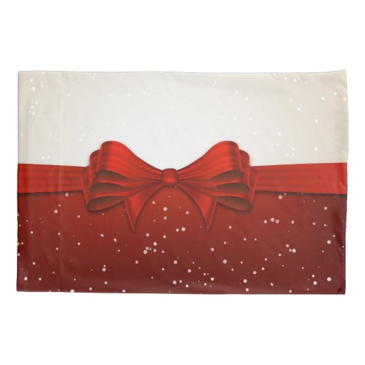 Splitst sneeuw en rood lint kussensloop (Achterkant)