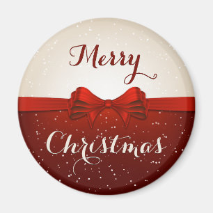 Splitst sneeuw en rood lint magneet