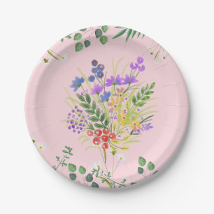 Splitter van bloemen papieren bordje