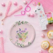 Splitter van bloemen papieren bordje (Feest)