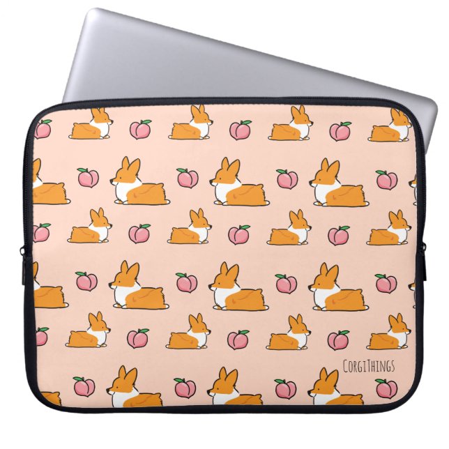 Sploot Corgi Laptop Hoesje Sleeve (Voorkant)