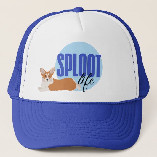 Sploot Life Corgi Dog Funny Blue Pet (Voorkant)