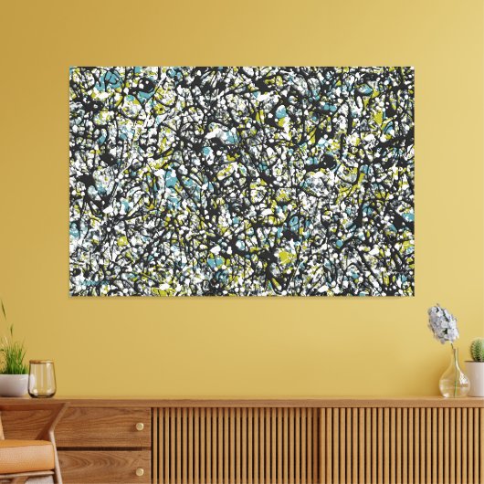 SPLT_001, Actie Splatter Schilderen Canvas Afdruk (Insitu (Woonkamer))