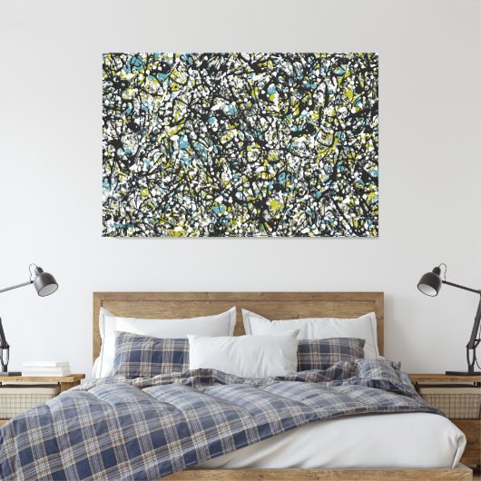 SPLT_001, Actie Splatter Schilderen Canvas Afdruk (Insitu (Slaapkamer))